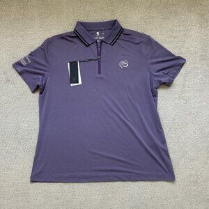 Fiori Golf Mens Polo Shirt Purple Solid Short Sleeve Casual Lightweight Size XL